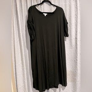 Black Dress with Synched Sleeves